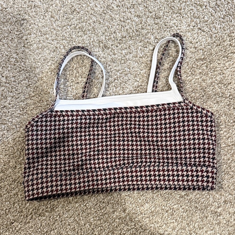 Abercrombie & Fitch Houndstooth Bra - Black and White